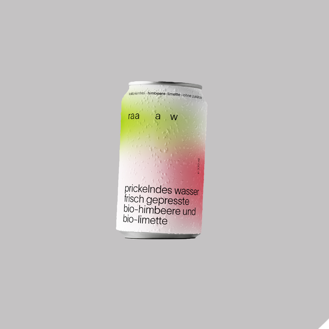 Prickelndes Wasser mit Bio-Himbeere-Limette