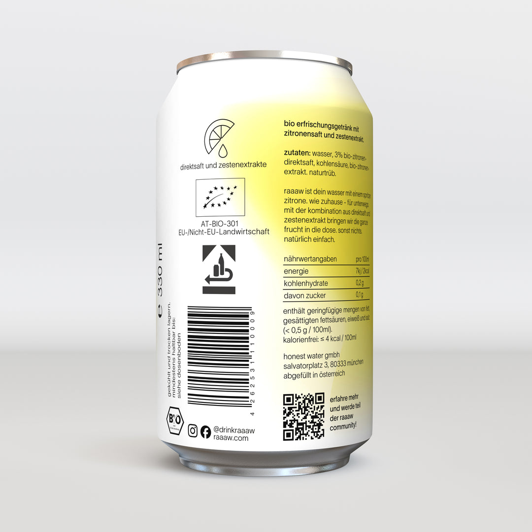 Prickelndes Wasser mit Bio-Zitrone
